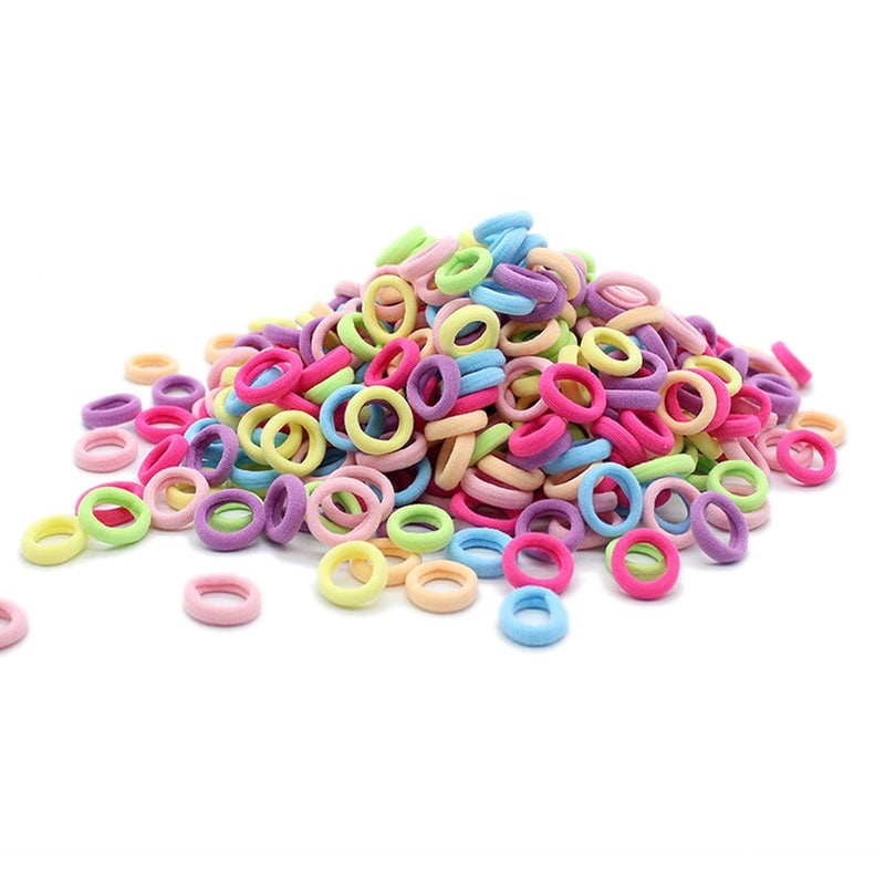 LEDUODO 100 Pcs Baby Girls Hair Ties - Small Size Elastic Hair Ties for Baby Girls Infants Toddlers Multicolor Hair Bands Elastic Ponytail Holder (Light) - Image 1